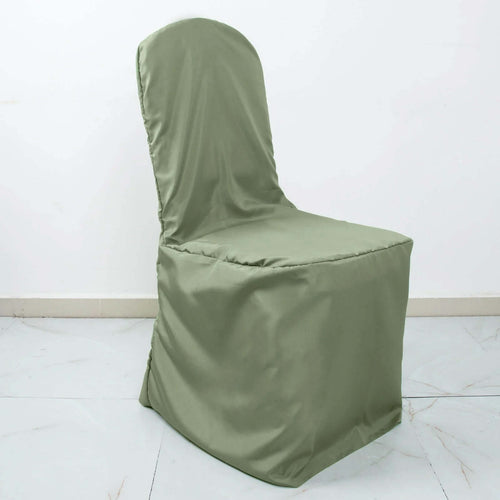 10 Pack Polyester Chair Cover for Banquet Chairs Dusty Sage Green - Stain - Resistant Reusable Slip - On Slipcover - Bell Racket Store