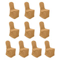 10 Pack Polyester Chair Cover for Banquet Chairs Gold - Stain - Resistant Reusable Slip - On Slipcover - Bell Racket Store