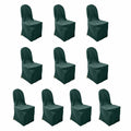 10 Pack Polyester Chair Cover for Banquet Chairs Hunter Emerald Green - Stain - Resistant Reusable Slip - On Slipcover - Bell Racket Store