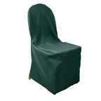 10 Pack Polyester Chair Cover for Banquet Chairs Hunter Emerald Green - Stain - Resistant Reusable Slip - On Slipcover - Bell Racket Store