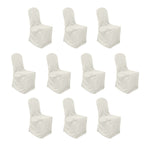 10 Pack Polyester Chair Cover for Banquet Chairs Ivory - Stain - Resistant Reusable Slip - On Slipcover - Bell Racket Store
