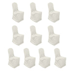 10 Pack Polyester Chair Cover for Banquet Chairs Ivory - Stain - Resistant Reusable Slip - On Slipcover - Bell Racket Store