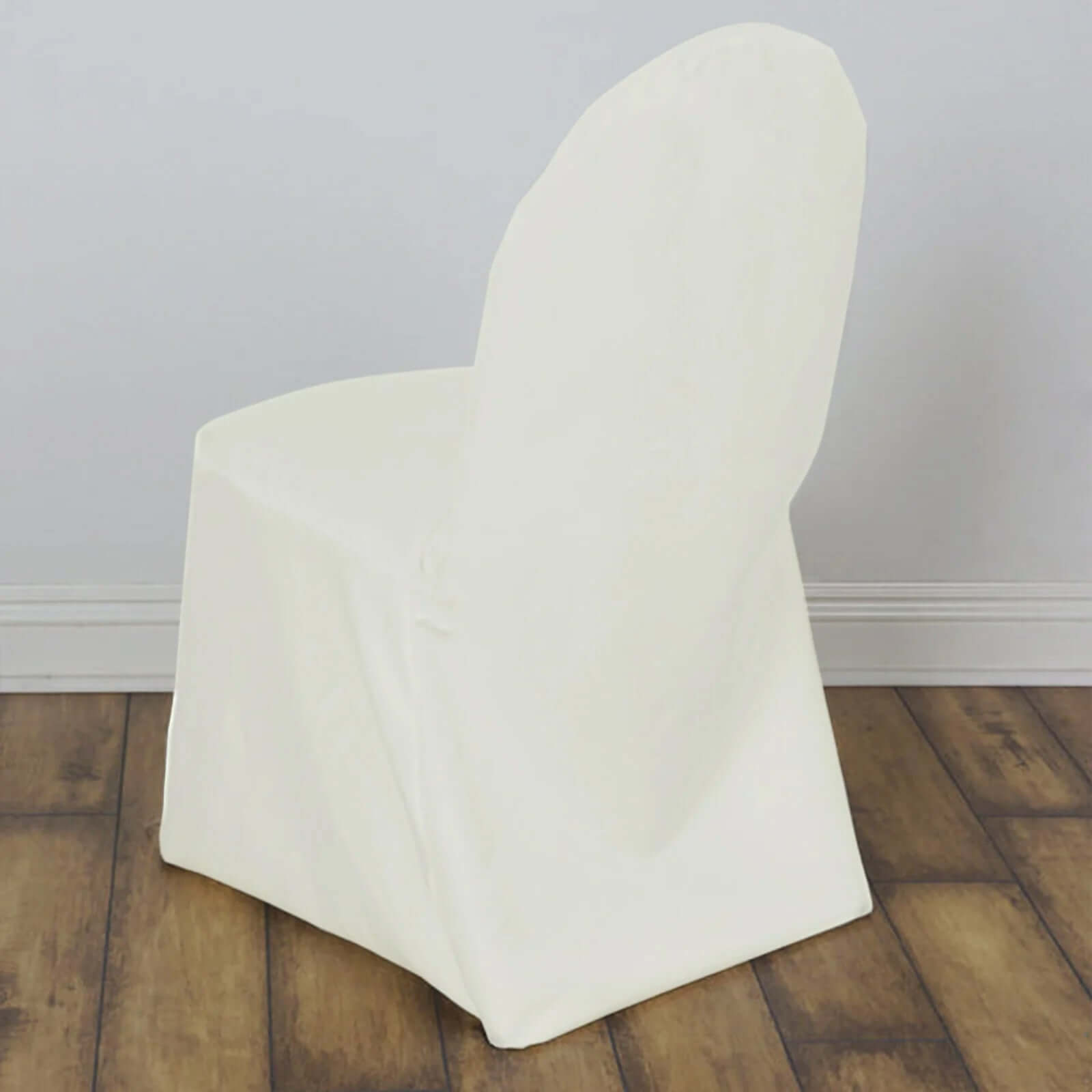 10 Pack Polyester Chair Cover for Banquet Chairs Ivory - Stain - Resistant Reusable Slip - On Slipcover - Bell Racket Store