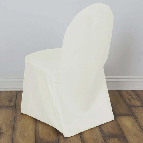 10 Pack Polyester Chair Cover for Banquet Chairs Ivory - Stain - Resistant Reusable Slip - On Slipcover - Bell Racket Store