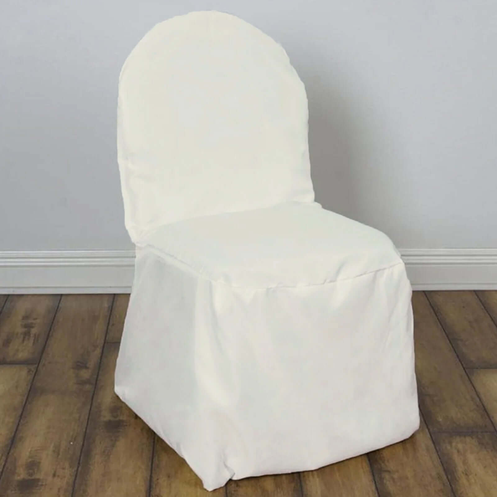 10 Pack Polyester Chair Cover for Banquet Chairs Ivory - Stain - Resistant Reusable Slip - On Slipcover - Bell Racket Store