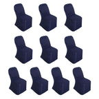 10 Pack Polyester Chair Cover for Banquet Chairs Navy Blue - Stain - Resistant Reusable Slip - On Slipcover - Bell Racket Store