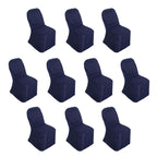 10 Pack Polyester Chair Cover for Banquet Chairs Navy Blue - Stain - Resistant Reusable Slip - On Slipcover - Bell Racket Store