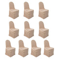10 Pack Polyester Chair Cover for Banquet Chairs Nude - Stain - Resistant Reusable Slip - On Slipcover - Bell Racket Store