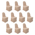 10 Pack Polyester Chair Cover for Banquet Chairs Nude - Stain - Resistant Reusable Slip - On Slipcover - Bell Racket Store