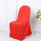 10 Pack Polyester Chair Cover for Banquet Chairs Red - Stain - Resistant Reusable Slip - On Slipcover - Bell Racket Store