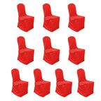 10 Pack Polyester Chair Cover for Banquet Chairs Red - Stain - Resistant Reusable Slip - On Slipcover - Bell Racket Store