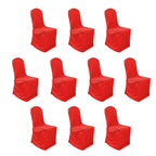 10 Pack Polyester Chair Cover for Banquet Chairs Red - Stain - Resistant Reusable Slip - On Slipcover - Bell Racket Store