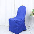 10 Pack Polyester Chair Cover for Banquet Chairs Royal Blue - Stain - Resistant Reusable Slip - On Slipcover - Bell Racket Store