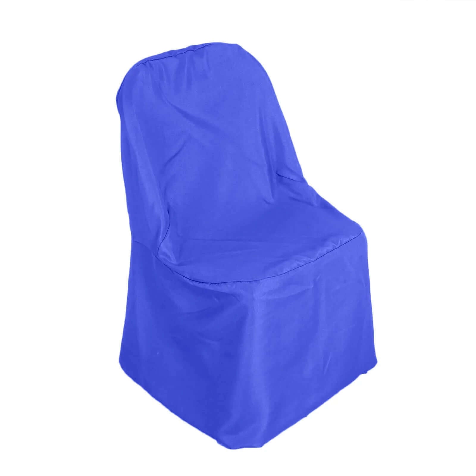 10 Pack Polyester Chair Cover for Banquet Chairs Royal Blue - Stain - Resistant Reusable Slip - On Slipcover - Bell Racket Store