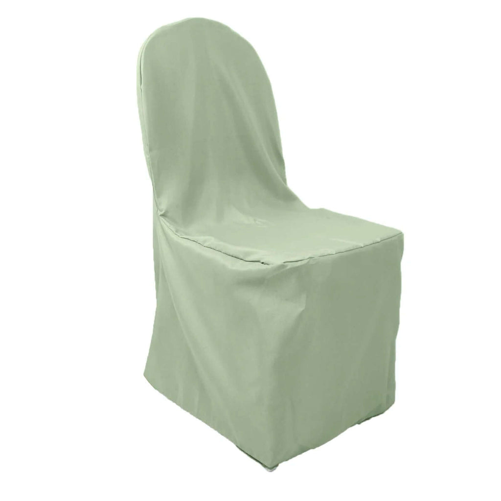 10 Pack Polyester Chair Cover for Banquet Chairs Sage Green - Stain - Resistant Reusable Slip - On Slipcover - Bell Racket Store