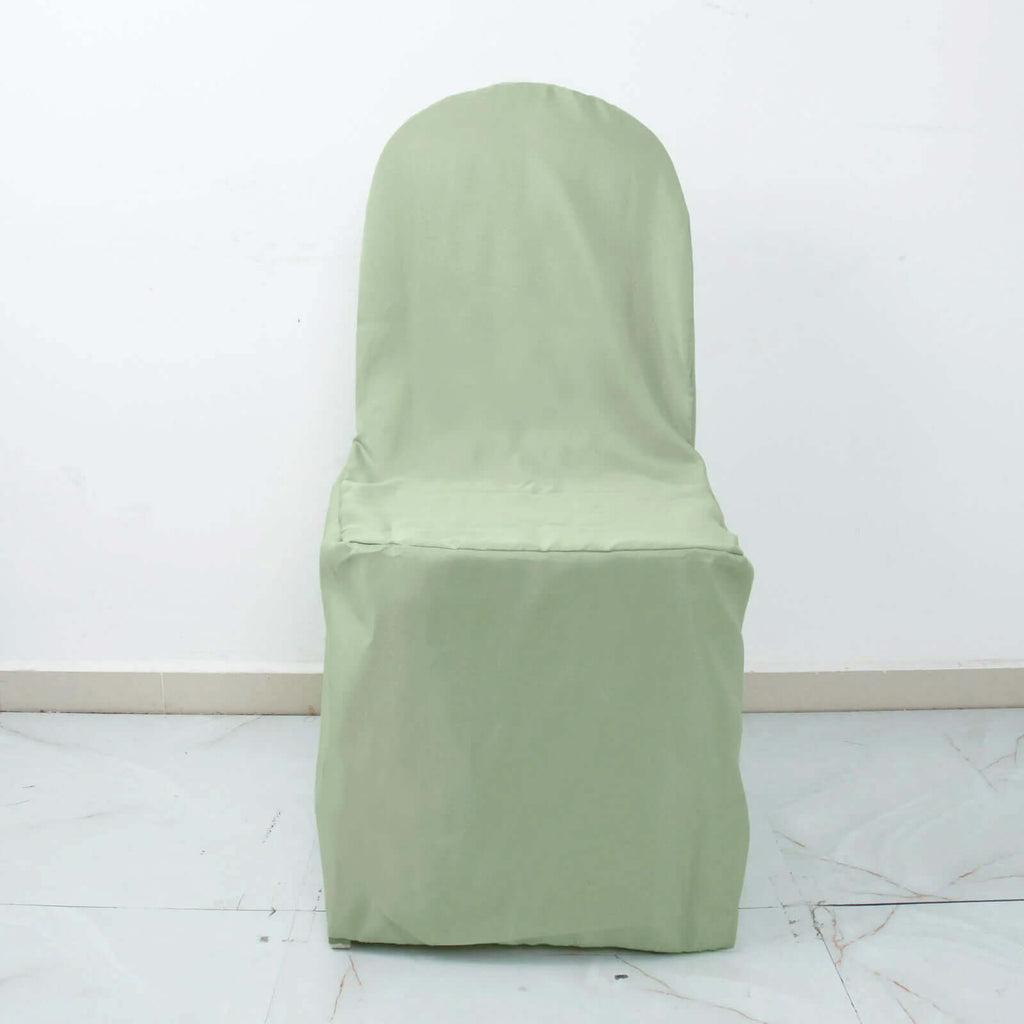 10 Pack Polyester Chair Cover for Banquet Chairs Sage Green - Stain - Resistant Reusable Slip - On Slipcover - Bell Racket Store