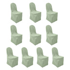 10 Pack Polyester Chair Cover for Banquet Chairs Sage Green - Stain - Resistant Reusable Slip - On Slipcover - Bell Racket Store