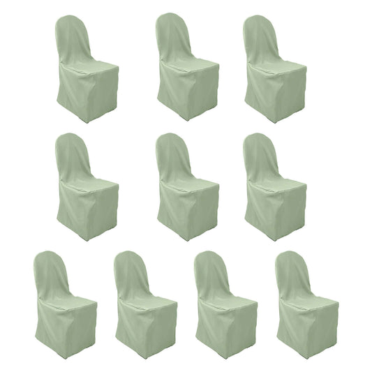10 Pack Polyester Chair Cover for Banquet Chairs Sage Green - Stain - Resistant Reusable Slip - On Slipcover - Bell Racket Store