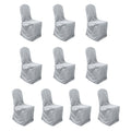 10 Pack Polyester Chair Cover for Banquet Chairs Silver - Stain - Resistant Reusable Slip - On Slipcover - Bell Racket Store