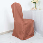 10 Pack Polyester Chair Cover for Banquet Chairs Terracotta (Rust) - Stain - Resistant Reusable Slip - On Slipcover - Bell Racket Store