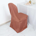 10 Pack Polyester Chair Cover for Banquet Chairs Terracotta (Rust) - Stain - Resistant Reusable Slip - On Slipcover - Bell Racket Store