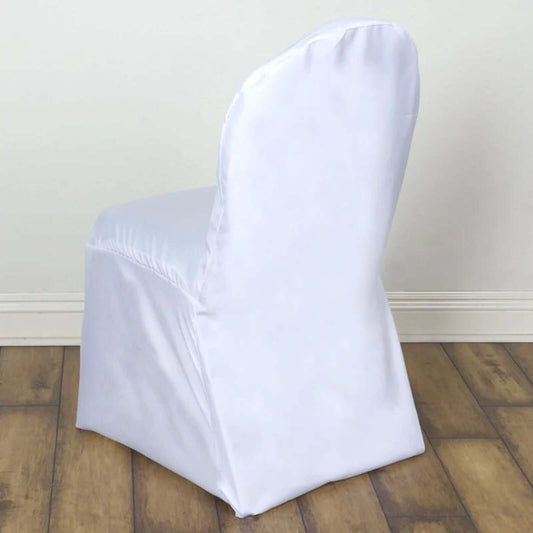 10 Pack Polyester Chair Cover for Banquet Chairs White - Stain - Resistant Reusable Slip - On Slipcover - Bell Racket Store