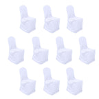 10 Pack Polyester Chair Cover for Banquet Chairs White - Stain - Resistant Reusable Slip - On Slipcover - Bell Racket Store