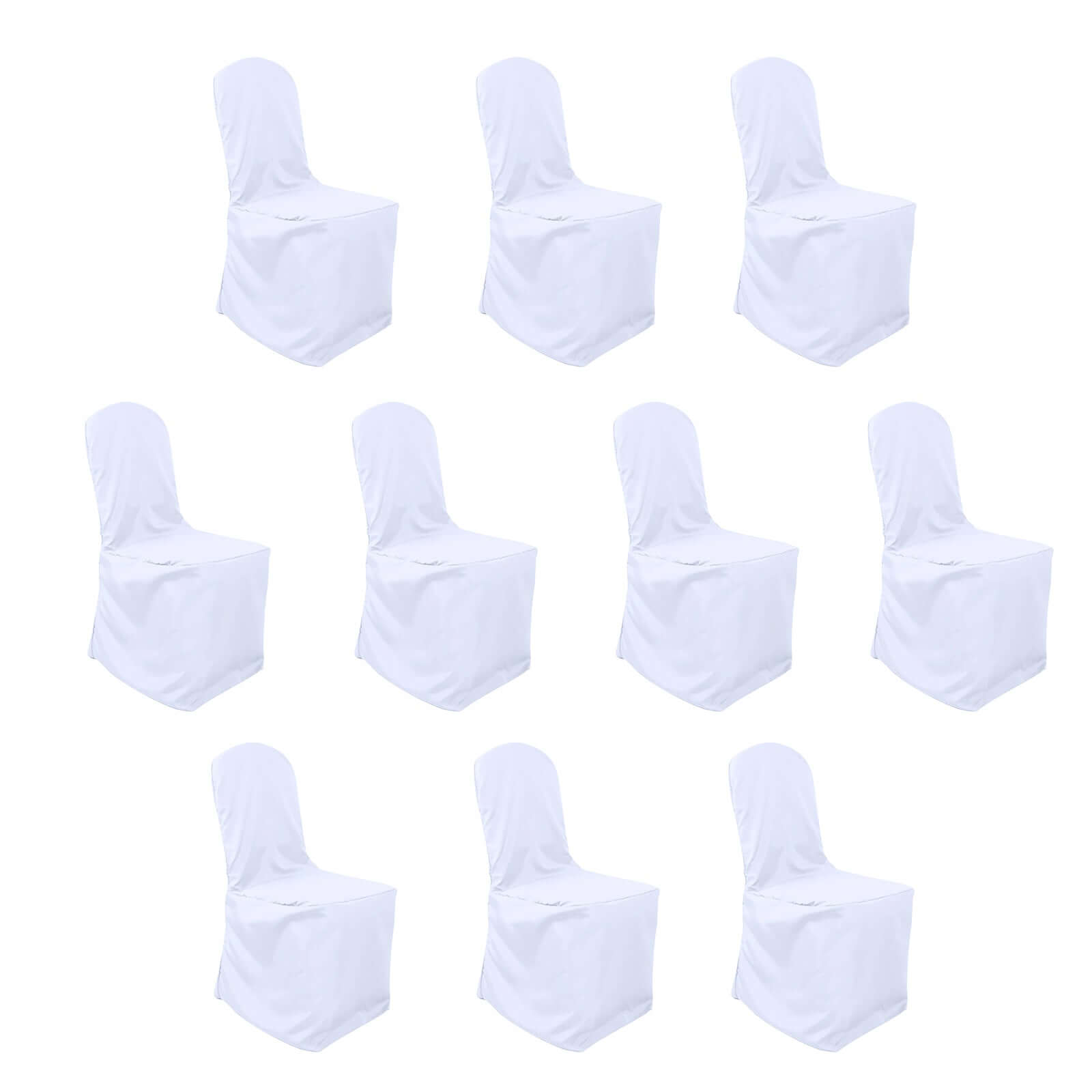 10 Pack Polyester Chair Cover for Banquet Chairs White - Stain - Resistant Reusable Slip - On Slipcover - Bell Racket Store