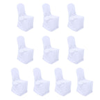 10 Pack Polyester Chair Cover for Banquet Chairs White - Stain - Resistant Reusable Slip - On Slipcover - Bell Racket Store