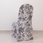 10 Pack Polyester Chair Covers for Banquet Chairs â€“ White Black French Toile Pattern, Reusable Stain - Resistant Slip - On Slipcovers - Bell Racket Store