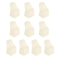 10 Pack Polyester Chair Covers for Folding Chairs Beige - Wrinkle - Free Stain - Resistant Slip - On Slipcovers - Bell Racket Store