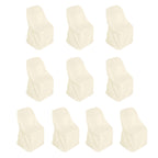 10 Pack Polyester Chair Covers for Folding Chairs Beige - Wrinkle - Free Stain - Resistant Slip - On Slipcovers - Bell Racket Store