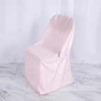 10 Pack Polyester Chair Covers for Folding Chairs Blush - Wrinkle - Free Stain - Resistant Slip - On Slipcovers - Bell Racket Store