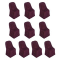 10 Pack Polyester Chair Covers for Folding Chairs Burgundy - Wrinkle - Free Stain - Resistant Slip - On Slipcovers - Bell Racket Store