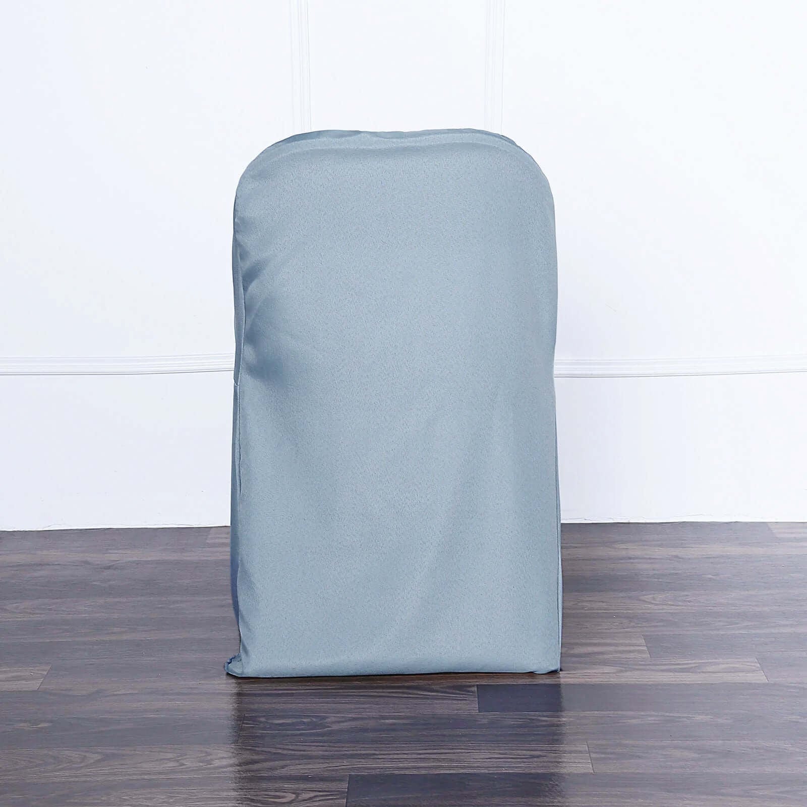 10 Pack Polyester Chair Covers for Folding Chairs Dusty Blue - Wrinkle - Free Stain - Resistant Slip - On Slipcovers - Bell Racket Store