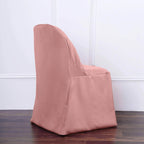 10 Pack Polyester Chair Covers for Folding Chairs Dusty Rose - Wrinkle - Free Stain - Resistant Slip - On Slipcovers - Bell Racket Store