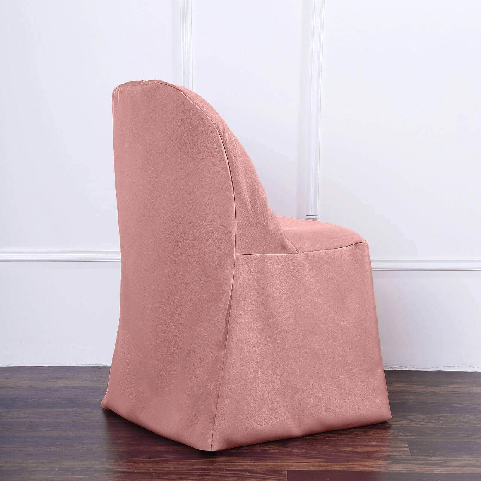 10 Pack Polyester Chair Covers for Folding Chairs Dusty Rose - Wrinkle - Free Stain - Resistant Slip - On Slipcovers - Bell Racket Store