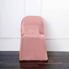 10 Pack Polyester Chair Covers for Folding Chairs Dusty Rose - Wrinkle - Free Stain - Resistant Slip - On Slipcovers - Bell Racket Store