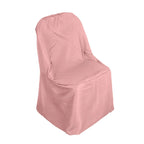 10 Pack Polyester Chair Covers for Folding Chairs Dusty Rose - Wrinkle - Free Stain - Resistant Slip - On Slipcovers - Bell Racket Store