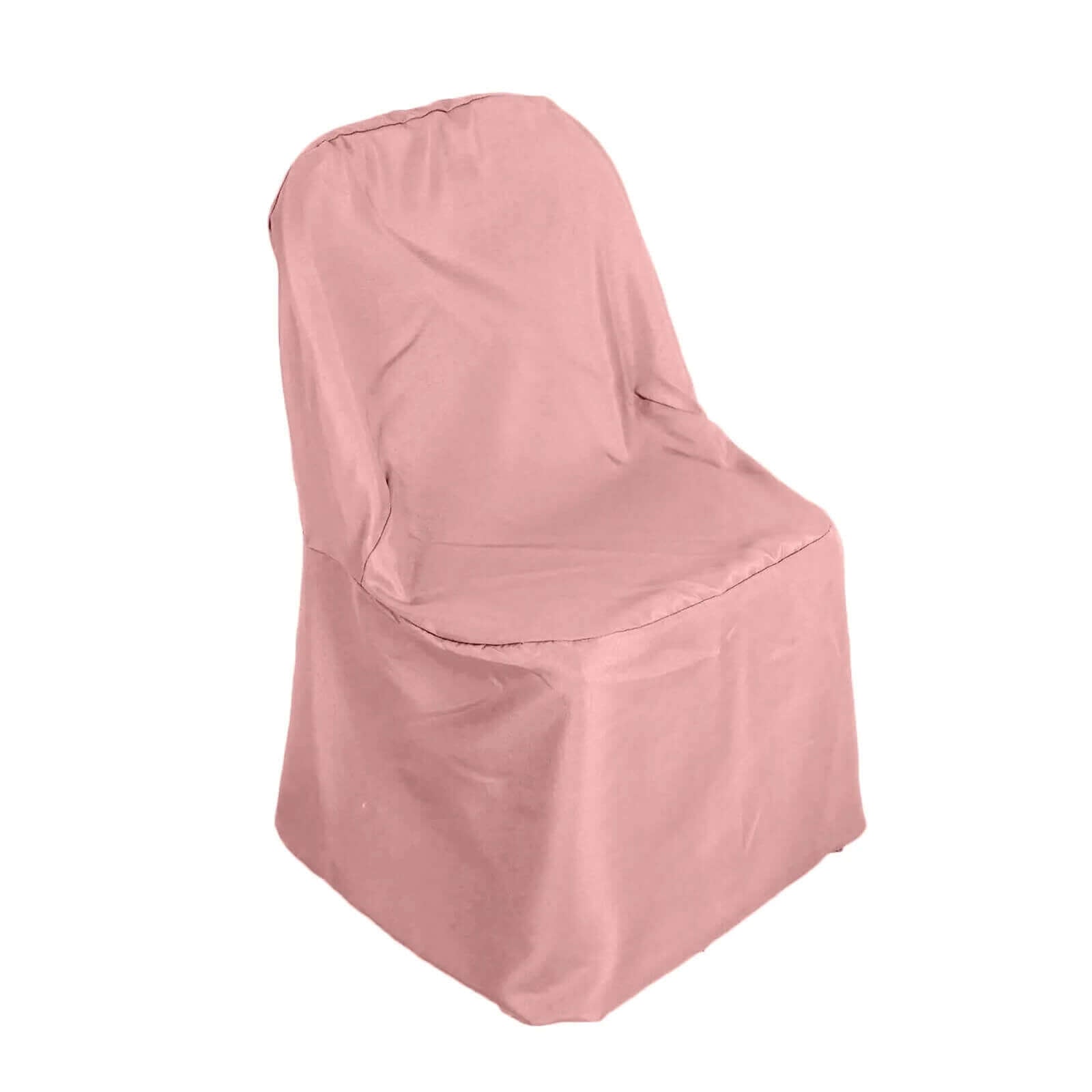 10 Pack Polyester Chair Covers for Folding Chairs Dusty Rose - Wrinkle - Free Stain - Resistant Slip - On Slipcovers - Bell Racket Store