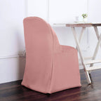10 Pack Polyester Chair Covers for Folding Chairs Dusty Rose - Wrinkle - Free Stain - Resistant Slip - On Slipcovers - Bell Racket Store