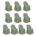 10 Pack Polyester Chair Covers for Folding Chairs Dusty Sage Green - Wrinkle - Free Stain - Resistant Slip - On Slipcovers - Bell Racket Store