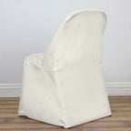 10 Pack Polyester Chair Covers for Folding Chairs Ivory - Wrinkle - Free Stain - Resistant Slip - On Slipcovers - Bell Racket Store