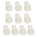 10 Pack Polyester Chair Covers for Folding Chairs Ivory - Wrinkle - Free Stain - Resistant Slip - On Slipcovers - Bell Racket Store
