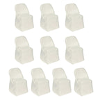 10 Pack Polyester Chair Covers for Folding Chairs Ivory - Wrinkle - Free Stain - Resistant Slip - On Slipcovers - Bell Racket Store