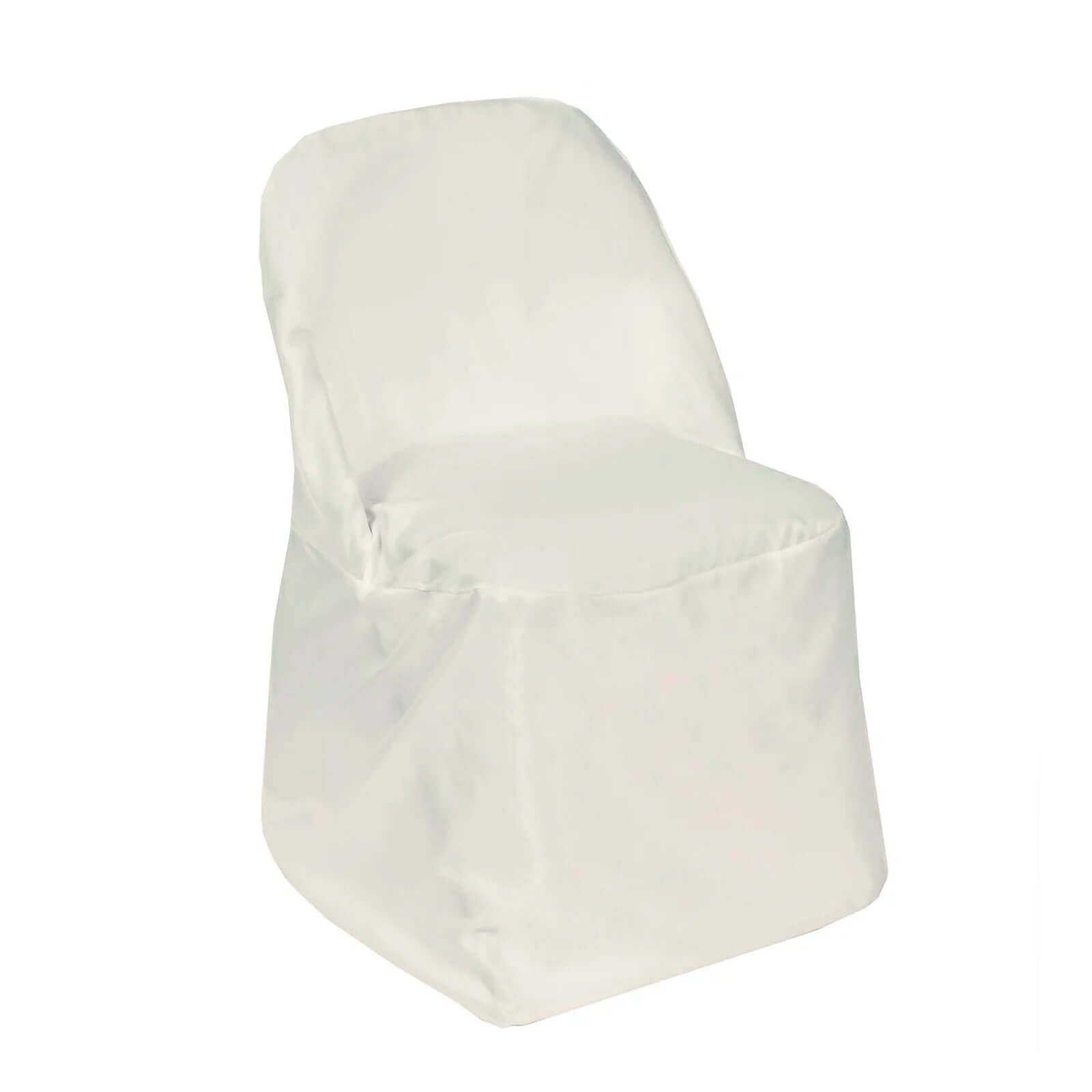 10 Pack Polyester Chair Covers for Folding Chairs Ivory - Wrinkle - Free Stain - Resistant Slip - On Slipcovers - Bell Racket Store