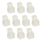 10 Pack Polyester Chair Covers for Folding Chairs Ivory - Wrinkle - Free Stain - Resistant Slip - On Slipcovers - Bell Racket Store