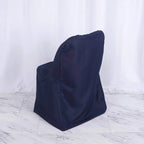 10 Pack Polyester Chair Covers for Folding Chairs Navy Blue - Wrinkle - Free Stain - Resistant Slip - On Slipcovers - Bell Racket Store