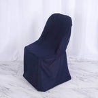 10 Pack Polyester Chair Covers for Folding Chairs Navy Blue - Wrinkle - Free Stain - Resistant Slip - On Slipcovers - Bell Racket Store