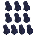 10 Pack Polyester Chair Covers for Folding Chairs Navy Blue - Wrinkle - Free Stain - Resistant Slip - On Slipcovers - Bell Racket Store